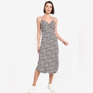 Abercrombie twist-front floral midi dress